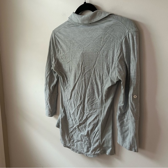 NWT Standard James Perse Sheer Slub Side Panel Shirt Light Blue - Picture 10 of 10